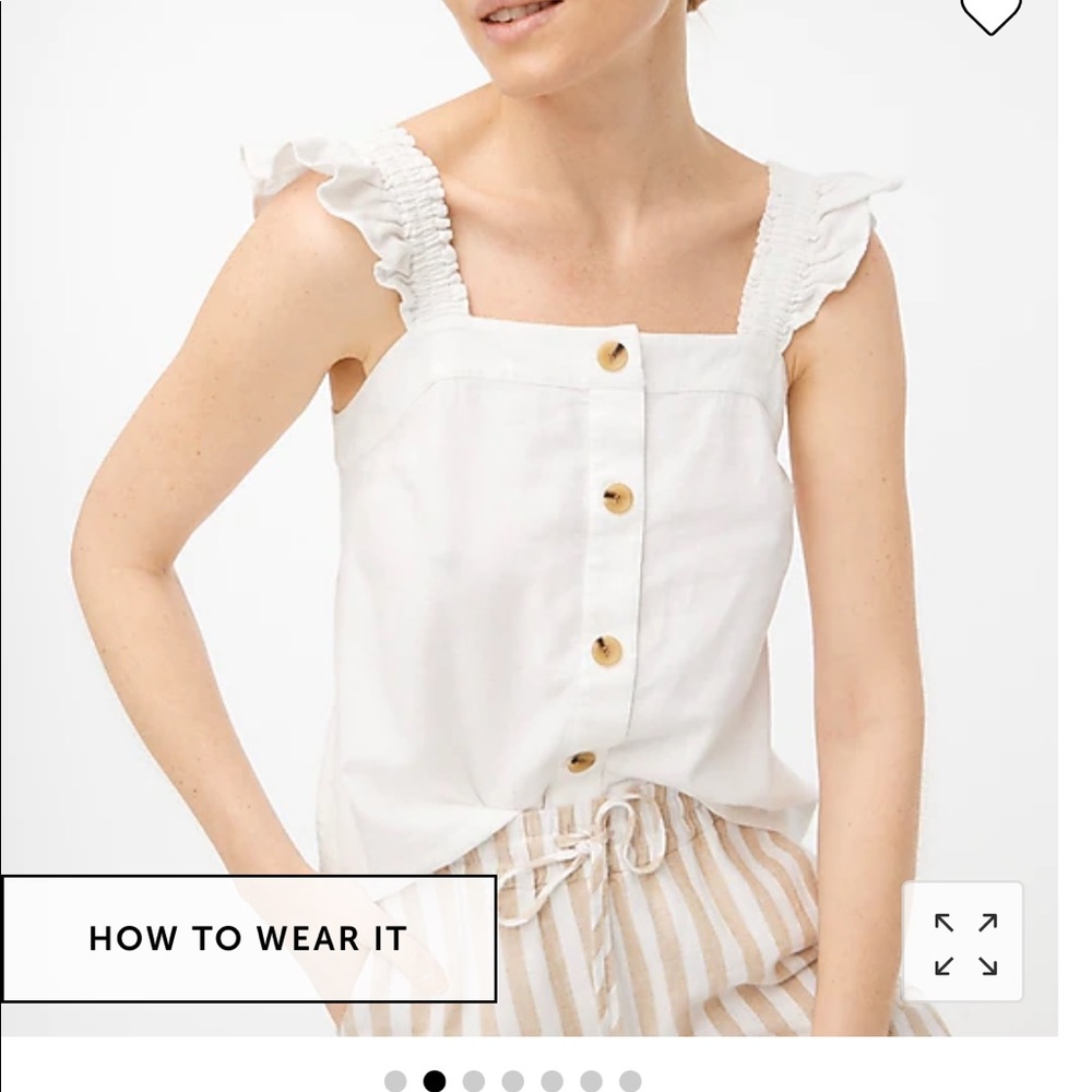 Linen blend button front tank